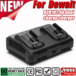 BATTOOL DCB102 4A 2 Slot Battery Charger For Dewalt DCB200 DCB101 DCB184 DCB105 US/EU/UK/AU Plug MAX Li ion Battery Fast Charger