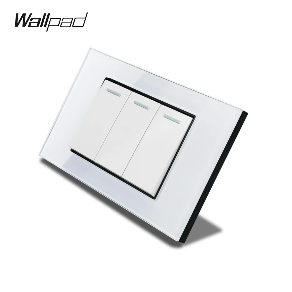 White Glass Panel 118*75mm 1 2 3 4 Gang Doorbell Reset Momentary Curtain Light Switch Wallpad US Brazil AU IT IL Push Button 6M