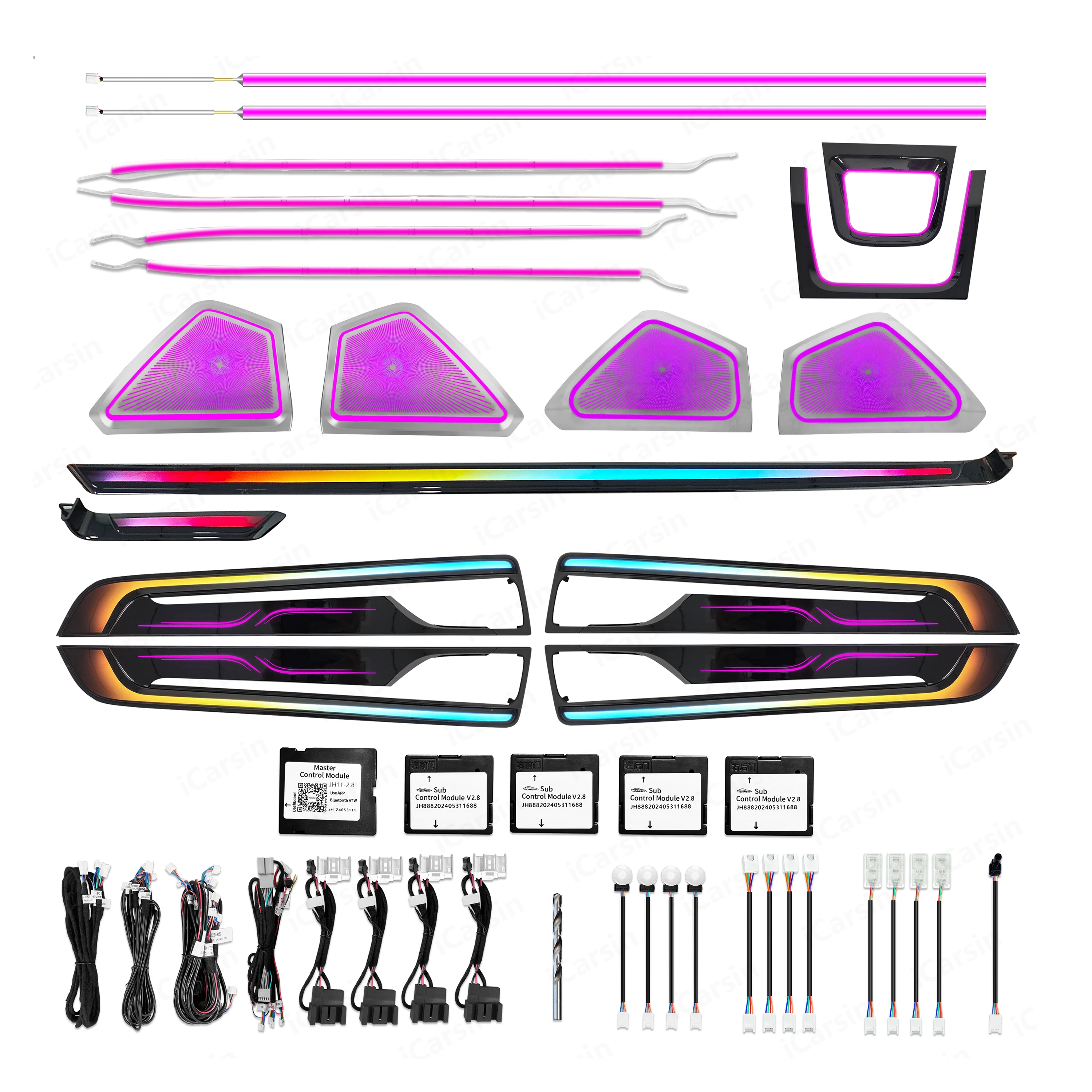 Dynamic Ambient Light for Porsche Cayenne 2024 Interior Symphony Light Emitting Diode Lighting Decorative Accessories