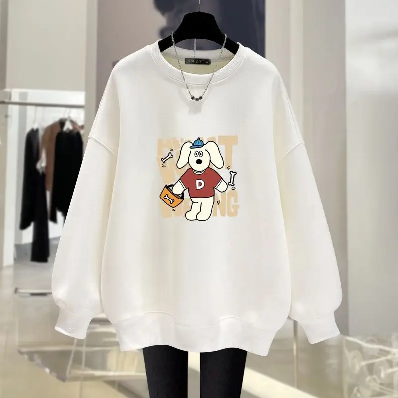 Autumn New Vintage Loose Casual Sweatshirts Women Clothing O-neck Long Sleeve Top Pullovers Fashion Y2K Cartoon Printed Hoodies
