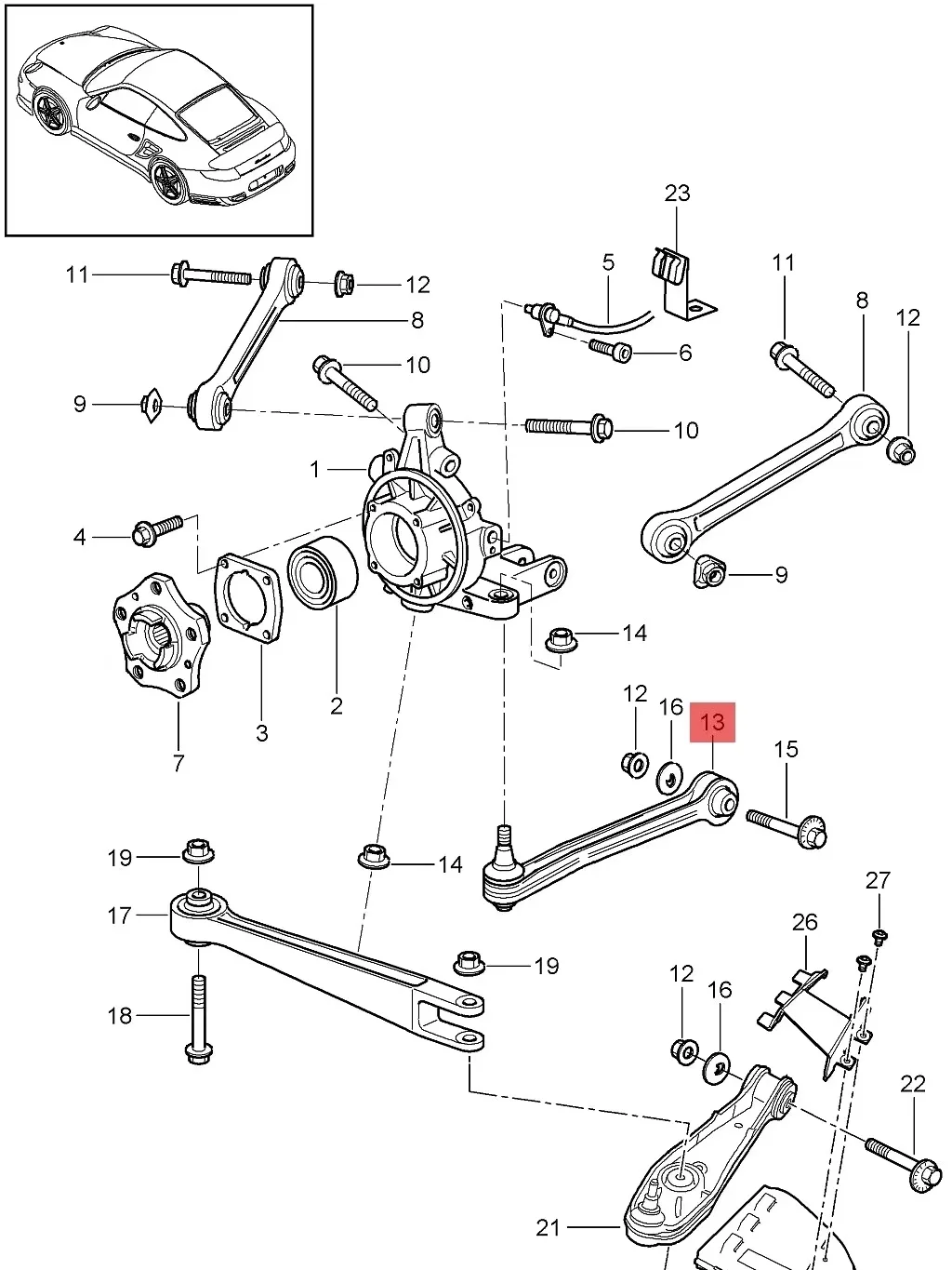 Rear Suspension Control Arm 99733104504 99733104505 For Porsche 911 997 Boxster Cayman 987 S/Turbo S/GTS 2006-2012