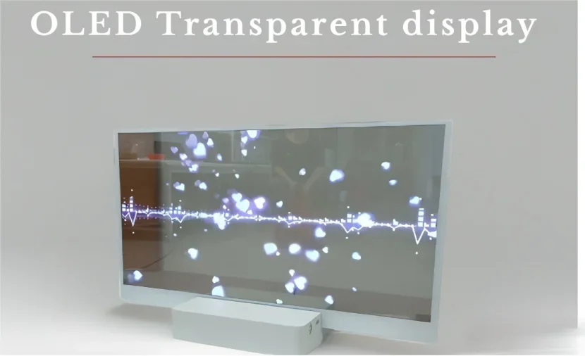 Peiqi 55 بوصة شاشة Oled شفافة 4k HD تعمل باللمس رقيقة جدا شفافة OLED لافتات رقمية وعرض LW550JUL-HMA1 LW550JUL