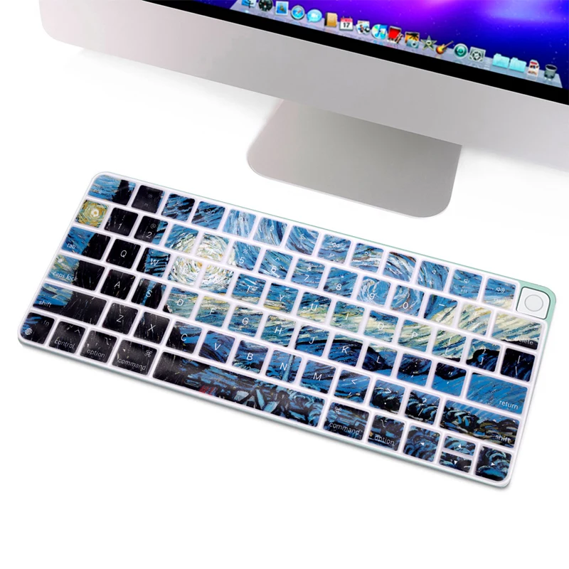 Silicone Keyboard Cover  Protector Cartoon For 2021 Apple iMac 24 Inch Euro Magic Keyboard with Touch ID A2449 M1 Chip A2450