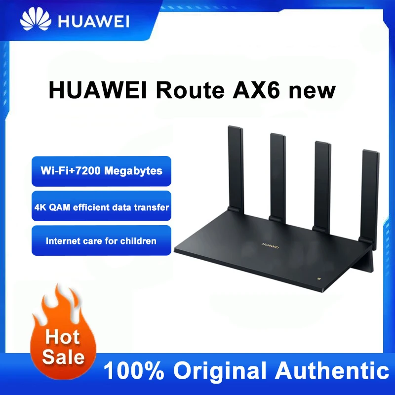 

Original Huawei WiFi AX6 New WiFi Router Dual Band Mesh Wi-Fi 6+ 7200Mbps 4k QAM 8 Channel Signal Wireless Router Repeater