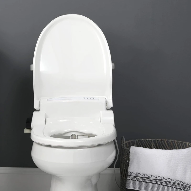 Electric Bidet Toilet Seat, Warm Water with Air Dryer, Heated Seat with Slow Close Lid, Remote Control, Elongated White