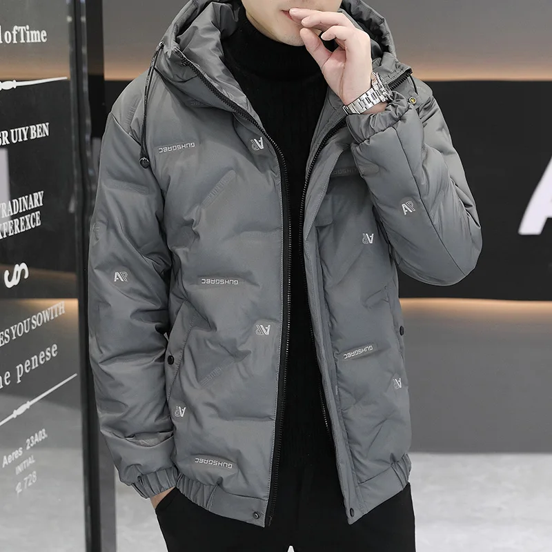 Licht warm donsjack met capuchon voor heren Jeugd Faion Merk Winter 2023, nieuwe Sle Anti-koude jeugdige bovenkleding Polyestervezel
