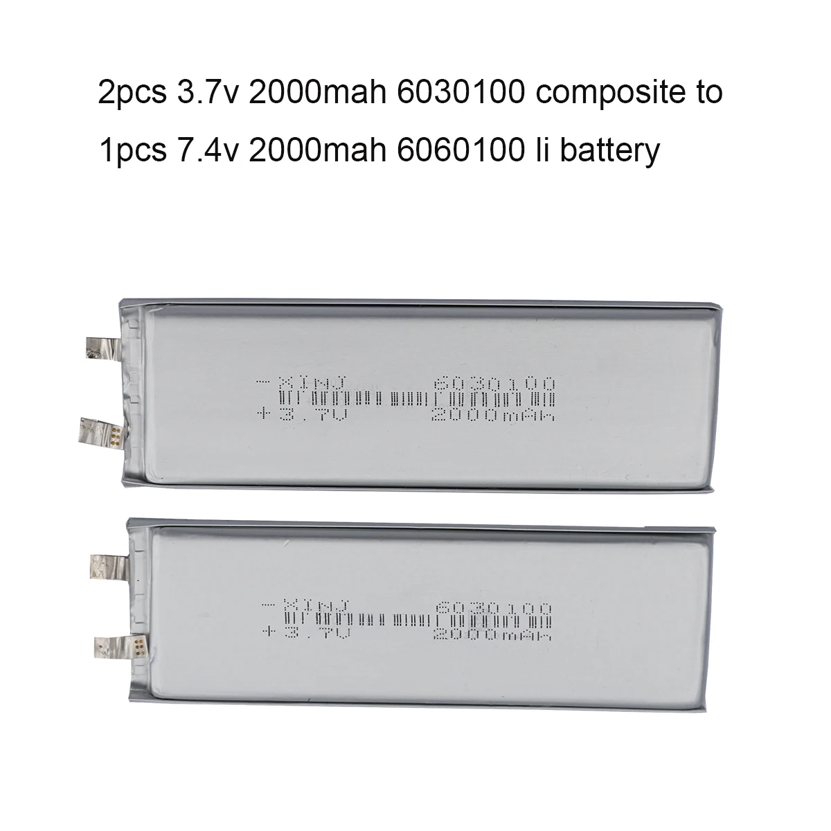 7.4V 2000mAh 14.8Wh NTC 3-Wires Thermistor Rechargeable Li-Polymer Li Battery Li-pol 1230100 JST 3Pin 2.0mm For Portable DVD