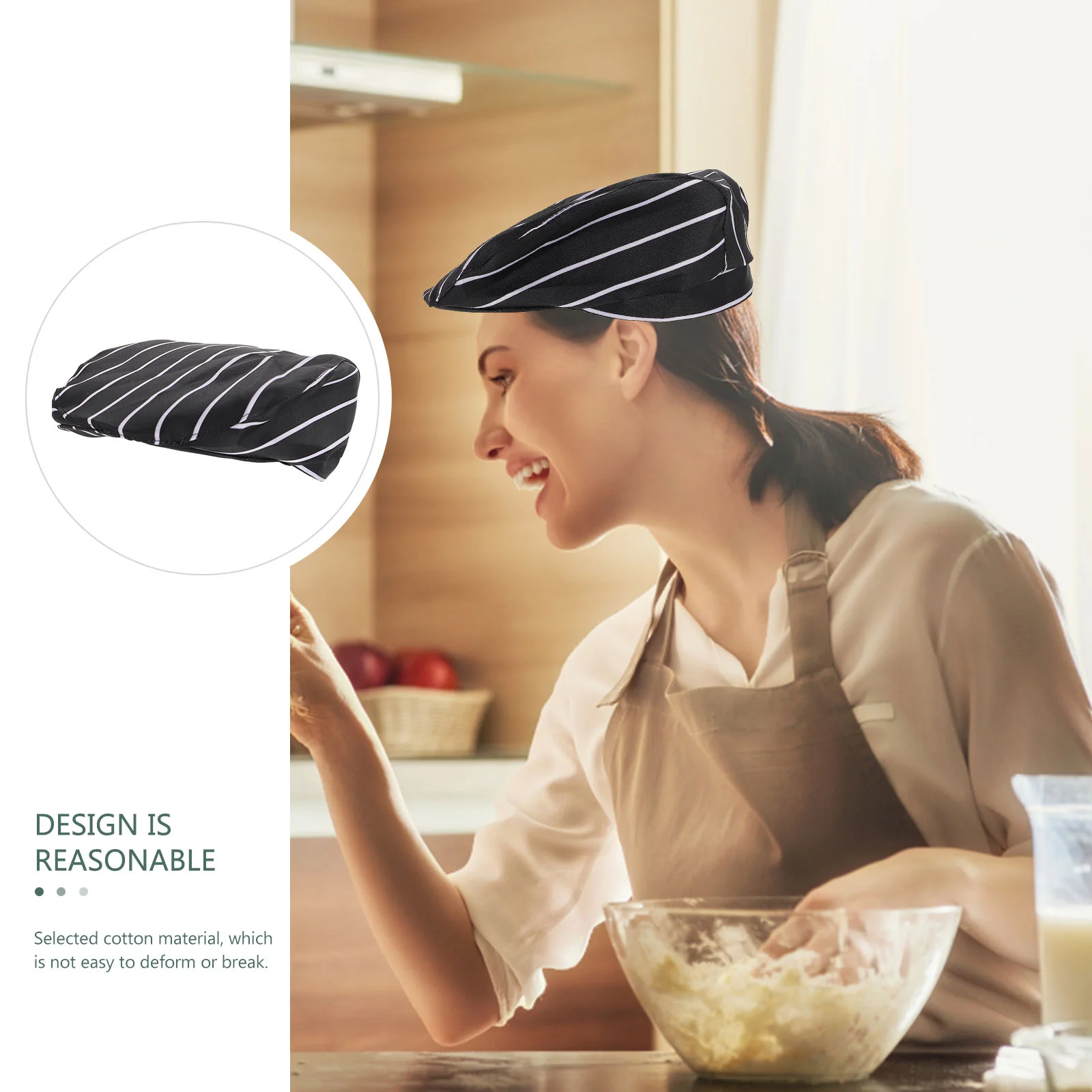 Chapeau de chef pour la cuisine, chapeau de cantine, béret classique, casquettes de travail