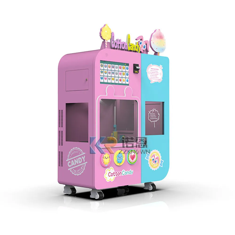 High Quality Commercial Colorful Clouds Roll Pink Floss Flower Automatic Cotton Candy Making Vending Machine