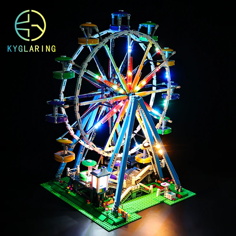 Kyglaring Led Lighting Set DIY Toys For Creator 10247 Ferris Wheel (Not Included Building Blocks)