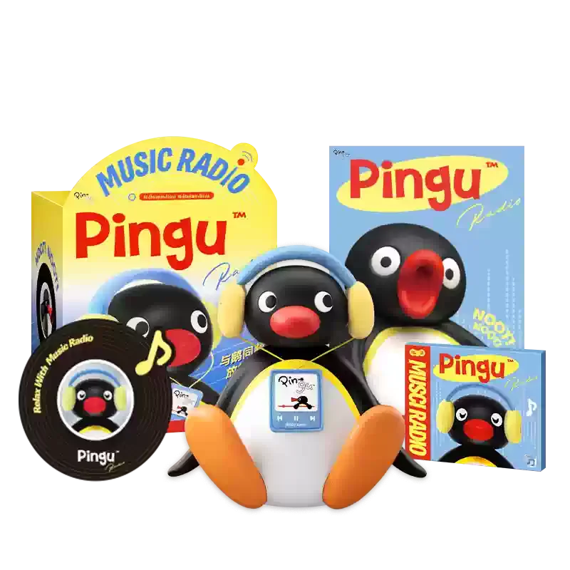 Pingu Listening To Music Shaking Head Penguin Baby Speaker