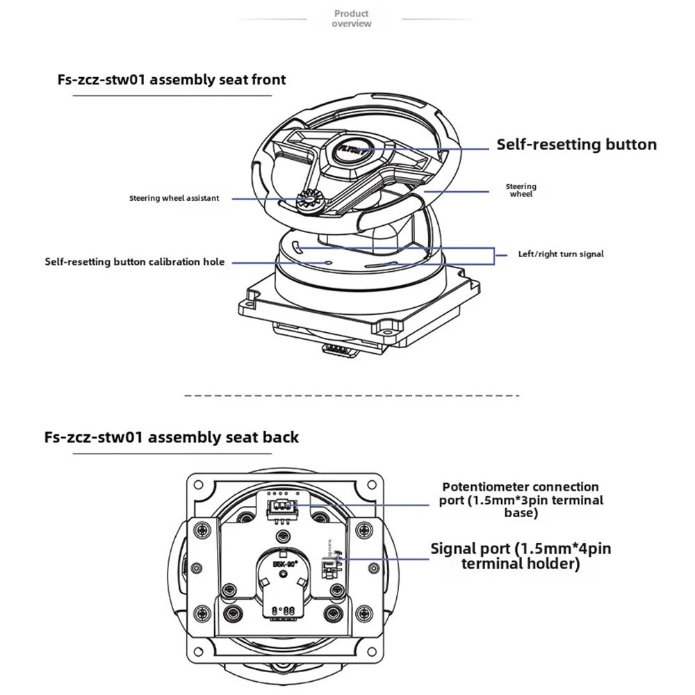 FLYSKY FS-ZCZ-STW01 Potentiometer Steering Wheel Assembly Seat ST8/I6S Dedicated