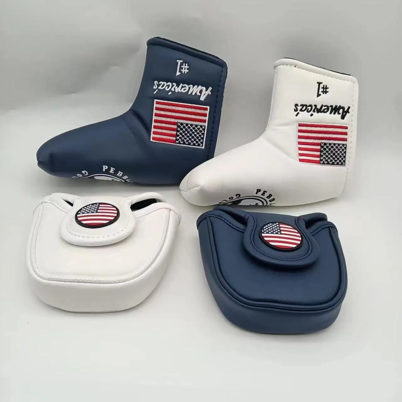 USA Pebble Beach Golf Club Mallet Putter Head Cover US Flag Golf Links Tree Golf Blade Putter Head Cover for Scotty Cameron