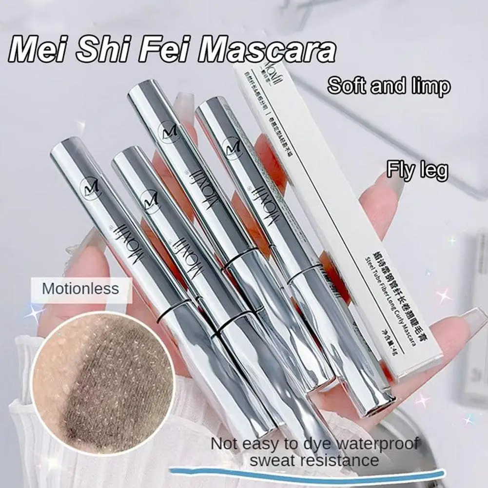 Mascara en Tube d'acier, apprêt pour cils, sans taches, imperméable, Dense, Extension de cils, Agrandir les yeux, applicateur