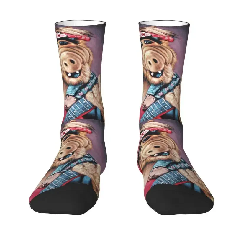 Funny Mens ALF Aka Alien Life Dress Socks Hip Hop Breathable 3D Printing Gordon Shumway Mexican Artist Crazy Crew Socks