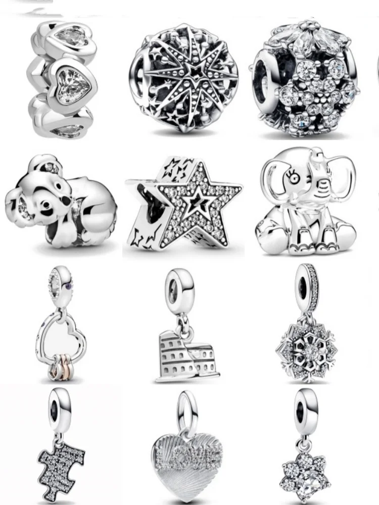 925 Silver, Elephant, Backpack Beads, Dog Paw Pendant Suitable For European Original Bracelet DIY Accessories, Exquisite Jewelry