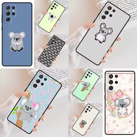 Cartoon Australian Koala Phone Case For Samsung Galaxy S24 S23 S22 S21 Ultra S10 Note 10 Pro S20 Plus FE S9 S8 Cover