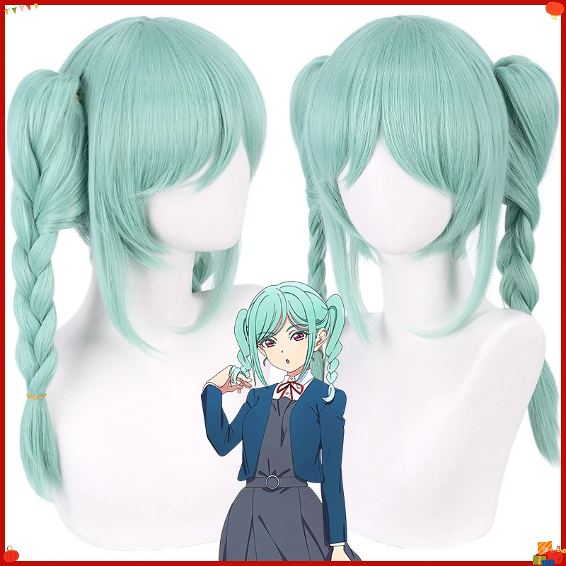 Long Braided Synthetic Wig Cosplay Costume for Winter Girl Inspired By Idol Anime Li-e Wavy Ponytail Heat Resistant Fiber Party
