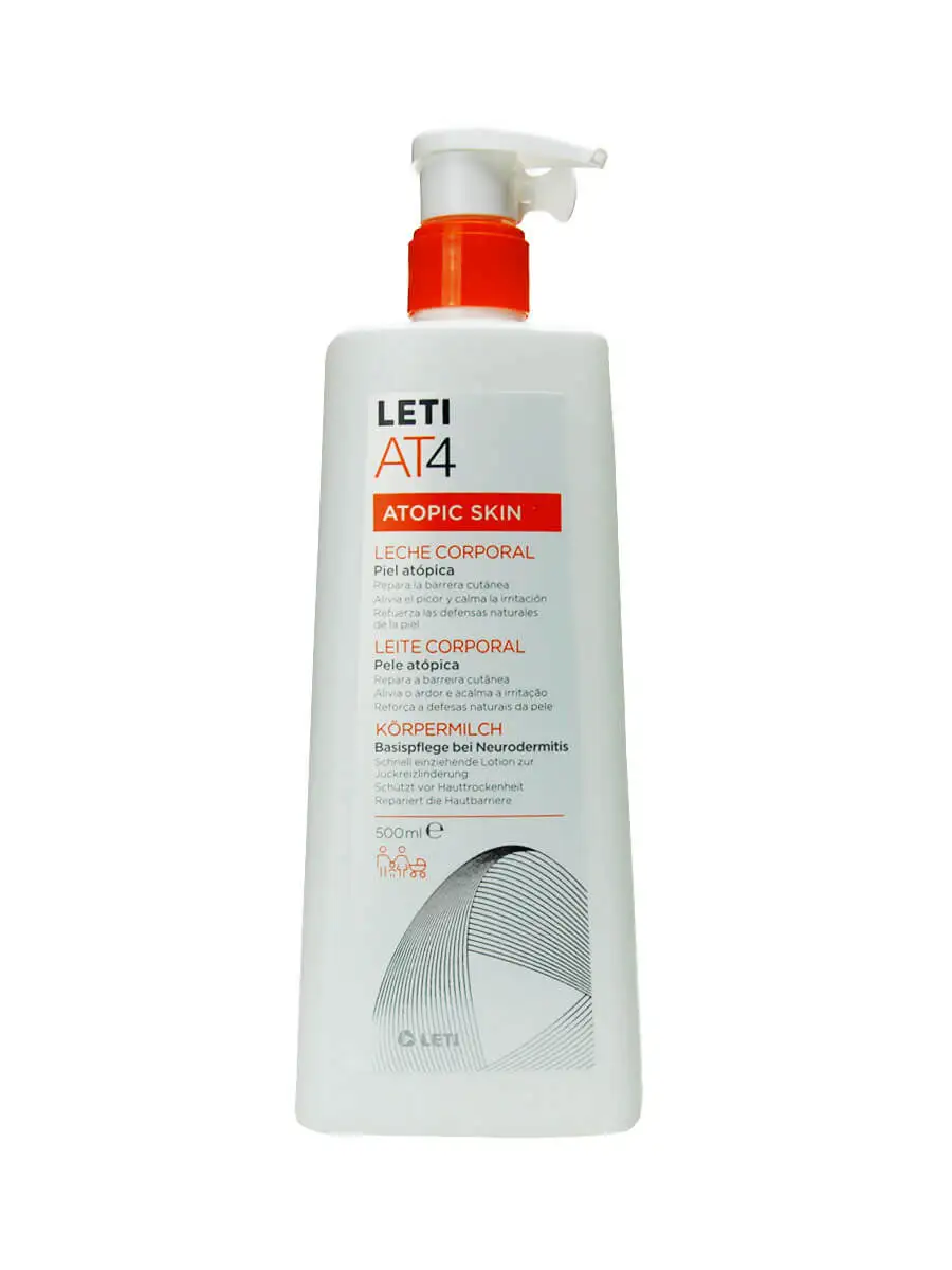 Leti at-4 emollient body milk 500 ml. -Hydration of atopic skin, relieves itching and irritation.