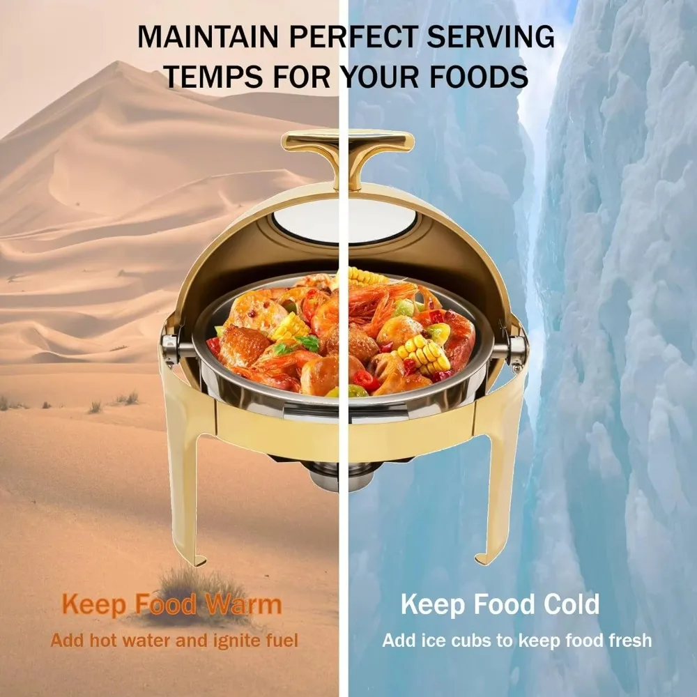 Roll-top Luxury Stainless Steel Commercial Warmer, Buffet Warmer, Transparent