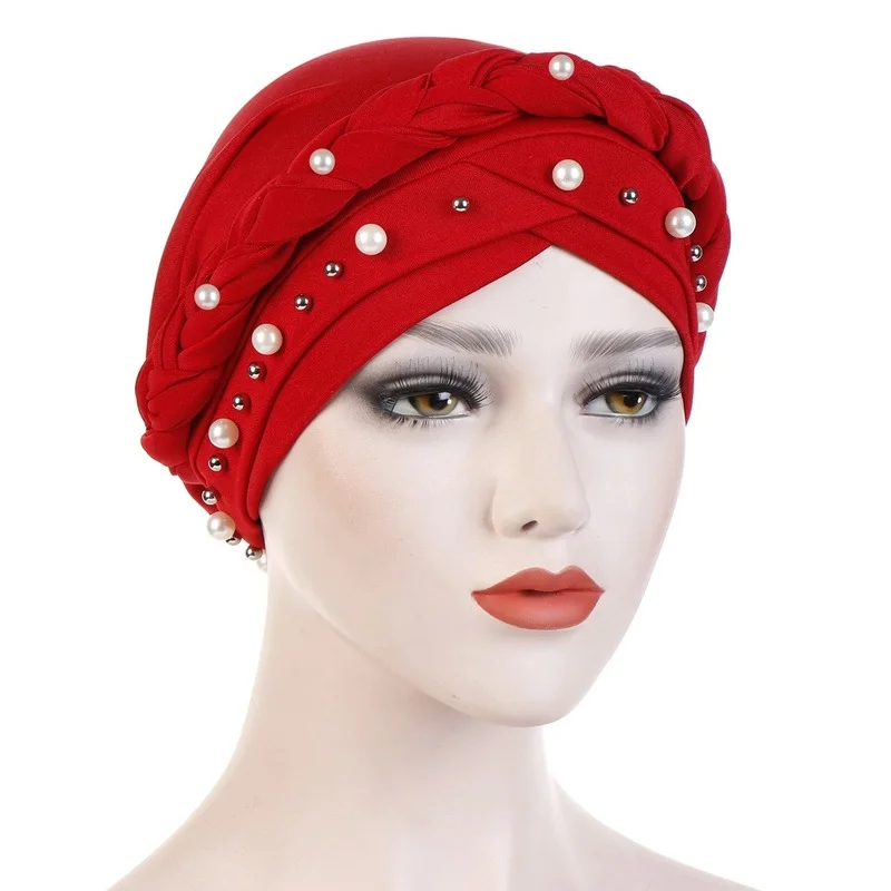 KepaHoo nowy szalik na głowę dla muzułmanki trwała bawełna Turban Bonnet czapki hidżab biała perła wewnętrzna Hijabs Femme Musulman Arab Wrap