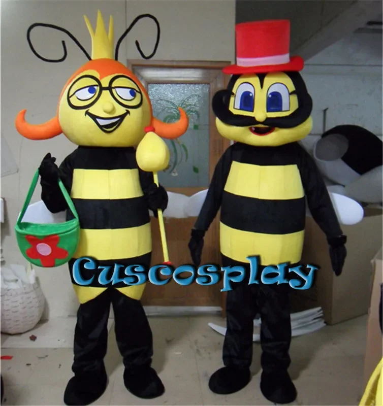 

Advertising Bee Hornet Mascot Costume Suits Adult Honeybee Animal Cosplay Party Game Fancy Dress Outfits Parade Character Dress