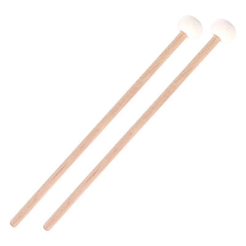 2 Pieces Double Drum Cymbal Gong Mallet Soft Hammer Sticks Mallets Rods Felt Hammer 385mm