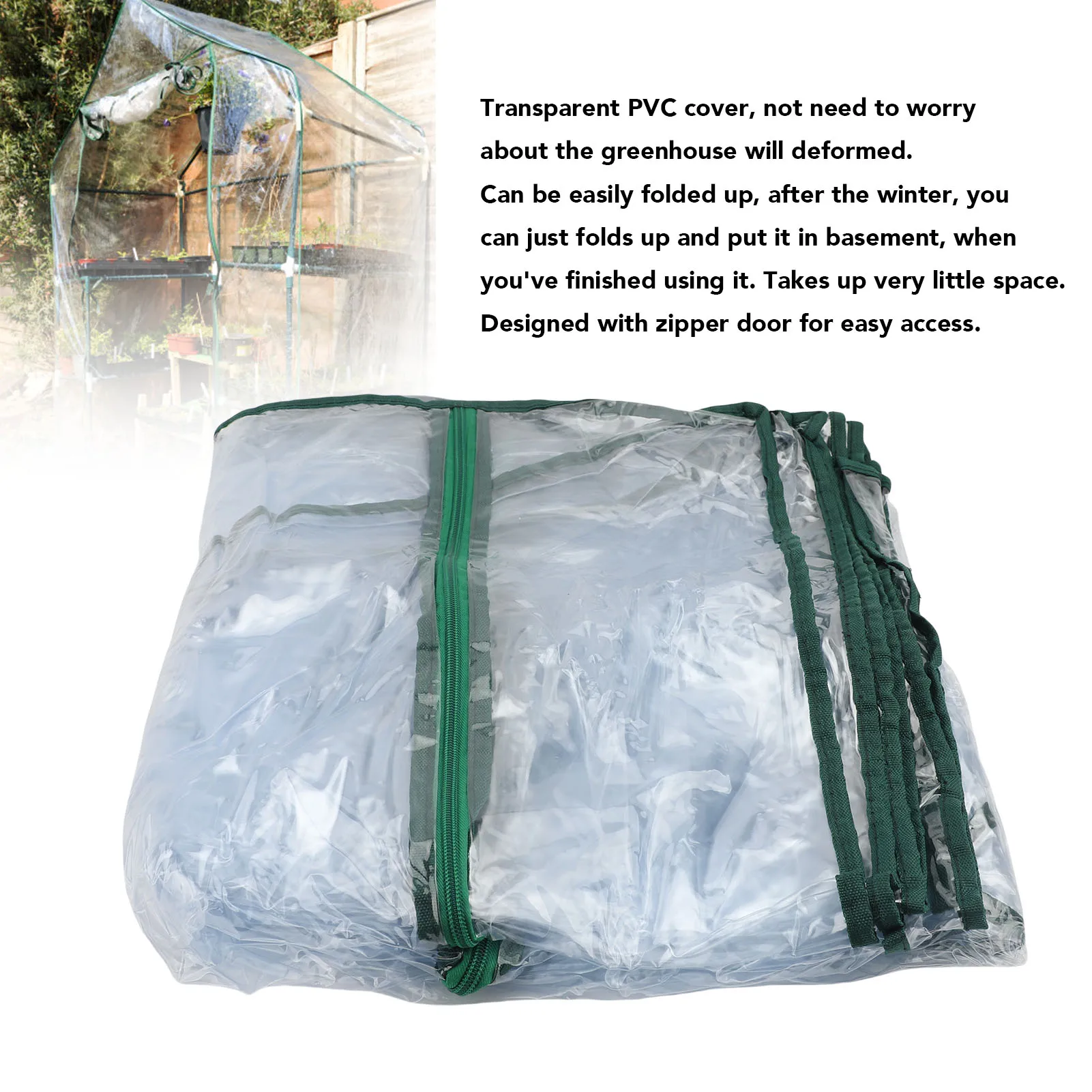 

Flower House Cover Foldable Easy To Assemble Lightweight Door Wind Rain Proof Greenhouse Replacement Cover for Outdoor