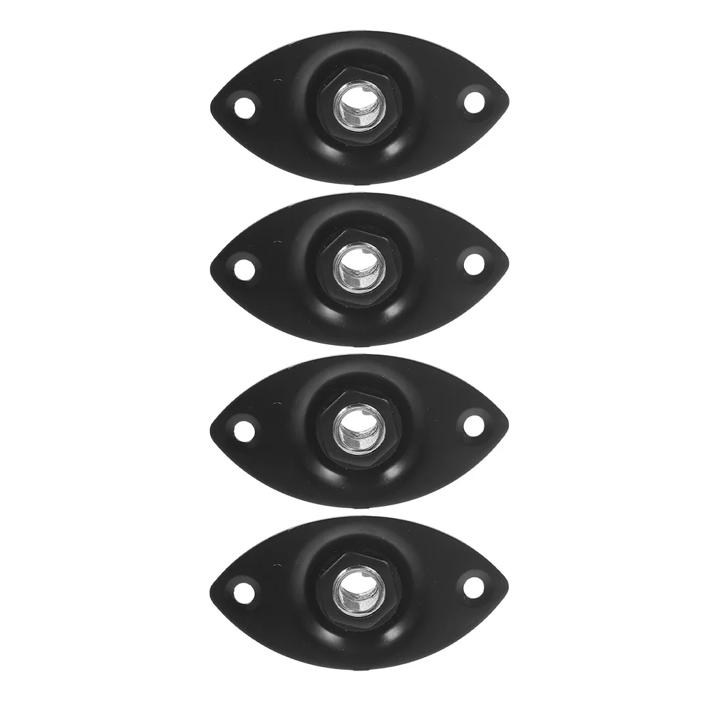 

4Pcs Black Oval Guitar Jack Plate Metal Input Output Socket Stable Connection Electric Guitar Parts Accessories