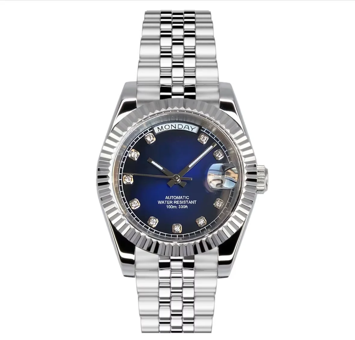 Tandorio New 36mm 39mm Gold Day Date Style Sapphire Glass 100m Waterproof Japan NH36A White Calendar Wheel Men Automatic Watches