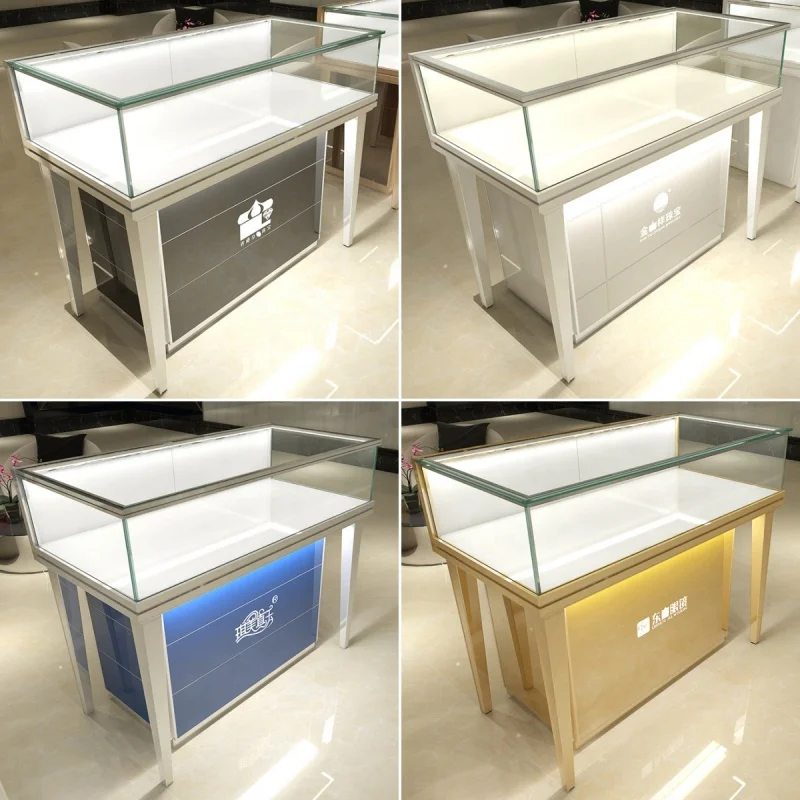 Customized product、hinge hidden cupboard wine box shop jewelry showcase used display cabinet mirror sets for jewelry store