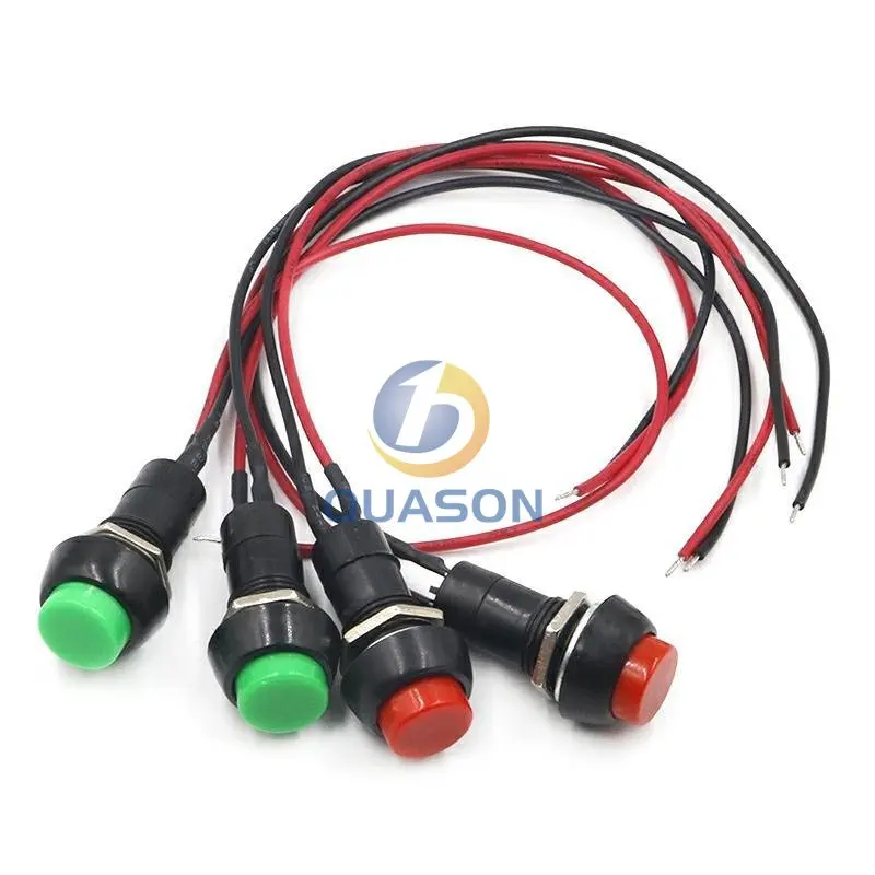 12mm Push button switch waterproof small car circuit wire speaker electrical mini boat shape round line PBS-11B PBS-33b