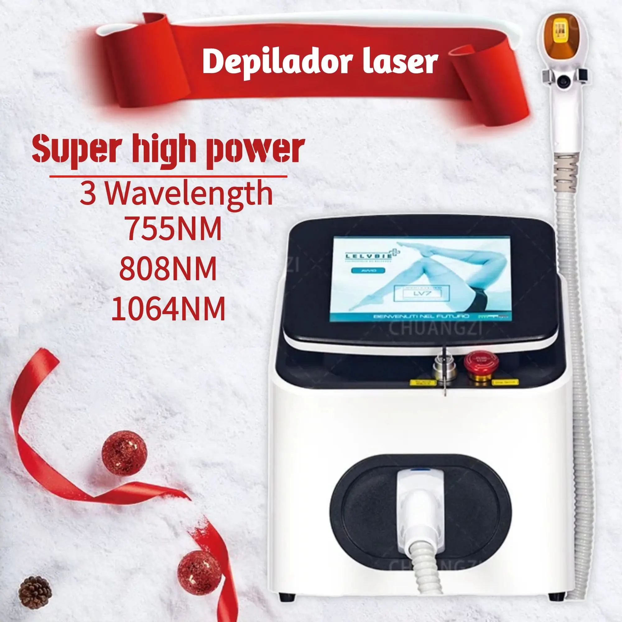 Super Energy Density 808 diode hair removal device Full body painless permanent hair removal  Suitable for all skin tones