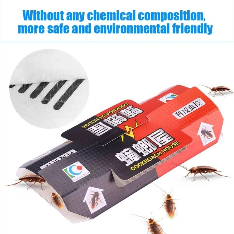 5pcs Cockroach Trap Cockroach Killer Indoor Home Roach Bait Roach Killer Indoor Sticky Glue Catchers Bug Insect Sticky Traps