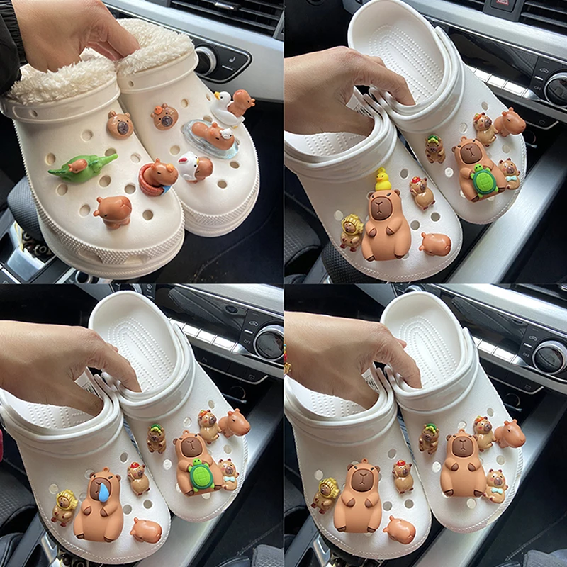 Schattige Cartoon Capybara Schoen Bedels Accessoires Diy Vrouwen Schoen Gesp Set Creatieve Kinderen Klompen Decoratie