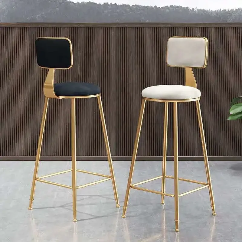 100Nordic light luxury bar chair ins simple net red bar stool front desk coffee restaurant leisure back high table stool