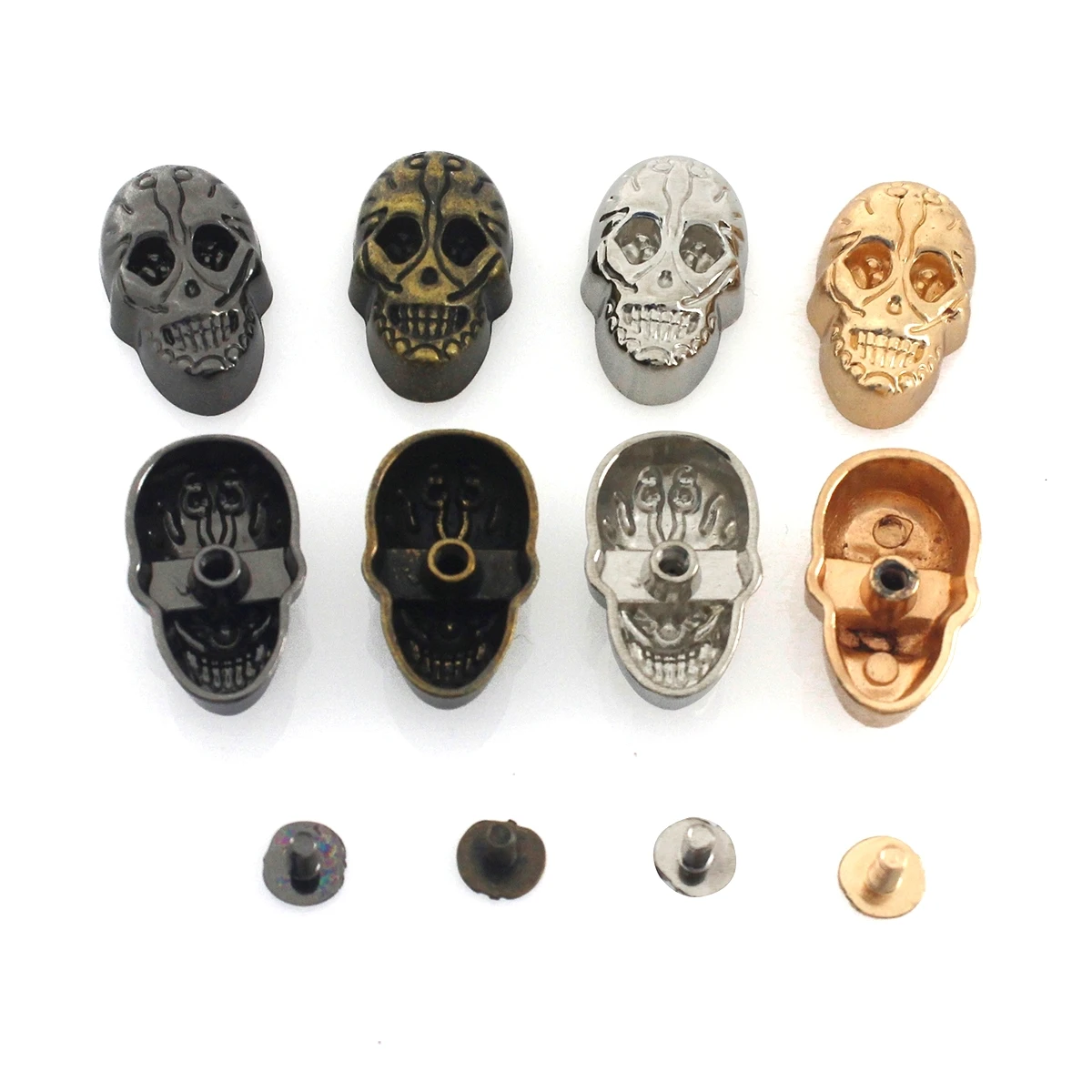 5pcs Metal Gothic Skull Ghost Rivets Screwback Conchos Punk Studs Leather Craft Bag Belt Garment Hat Shoes Decor DIY