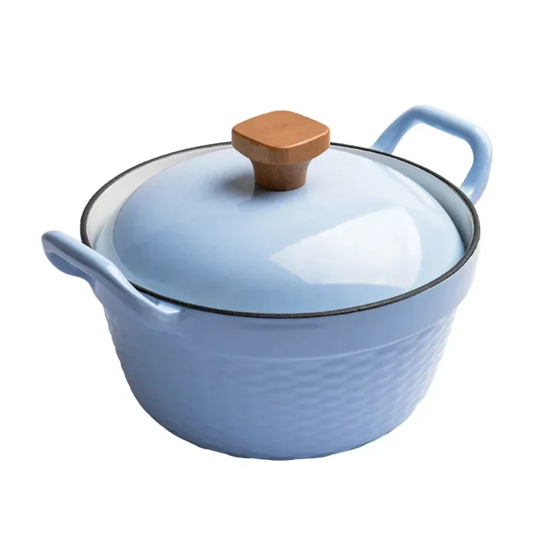 22cm Small Cast iron Cooking pot Enamel cookware hotpot Pots and pans Kitchen accessories Non stick Cast iron pots for cooking
