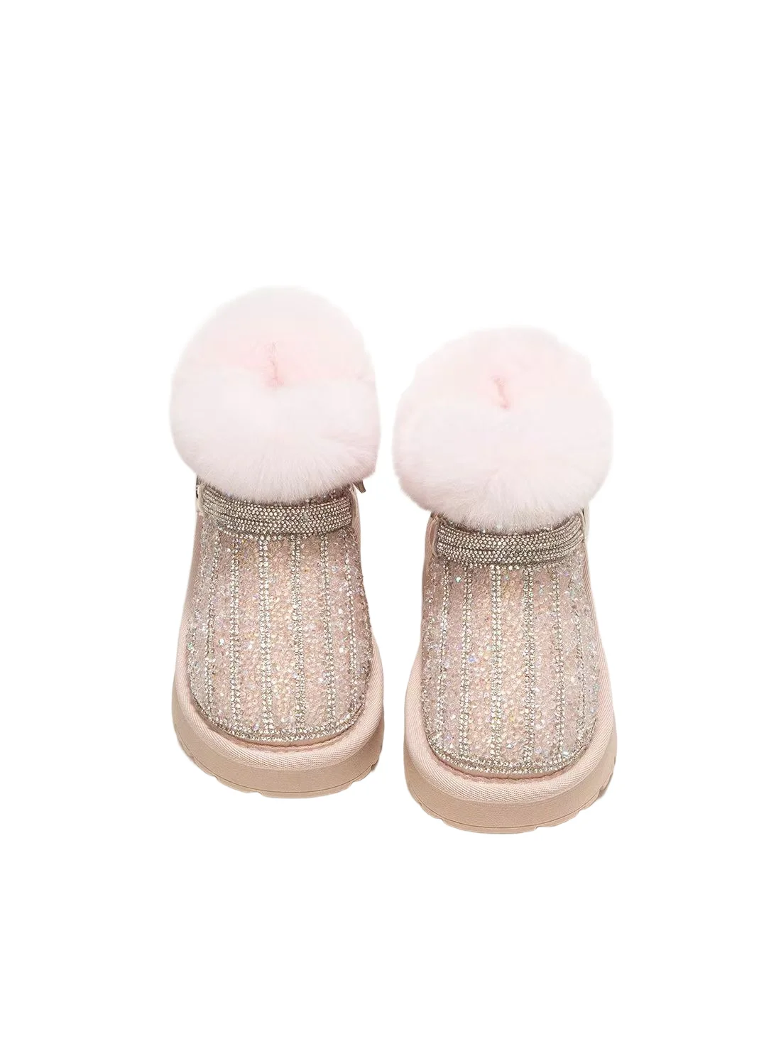 أحذية ثلج للأطفال بنعل سميك مطرزة بالترتر أحذية شتوية شتوية من القطيفة الحرارية أحذية بناتي مقاومة للانزلاق ونعل سميك مبطنة بالقطن #5