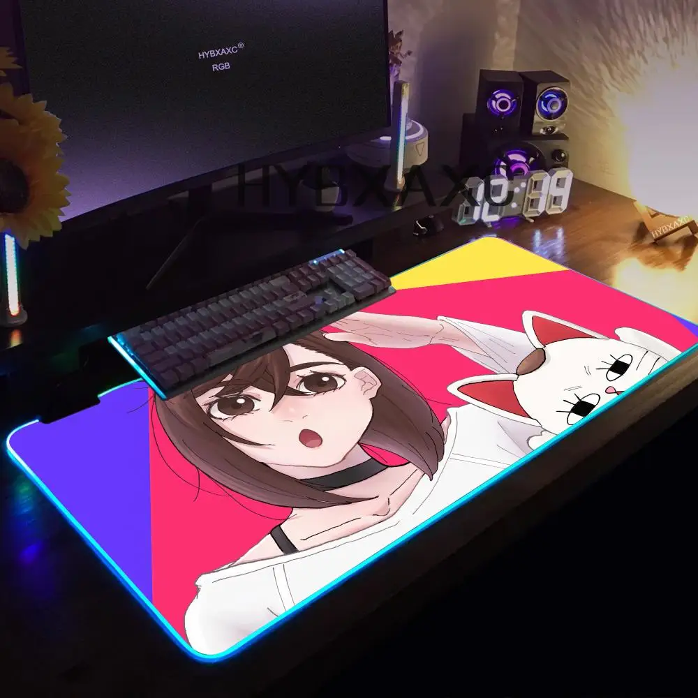 Dandadan Ayase Momo Okarun Takakura Ken Mouse pad Table Mat Gaming RGB XXL Anime Dan da dan Mousepad Keyboard Carpet Desktop Mat