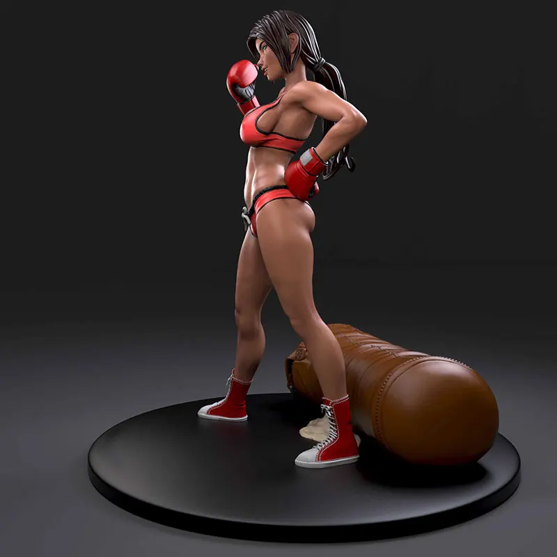1/24 75mm 1/18 100mm Resin Model Boxing Girl Figurine Unpainted Sculpture No color RW-014