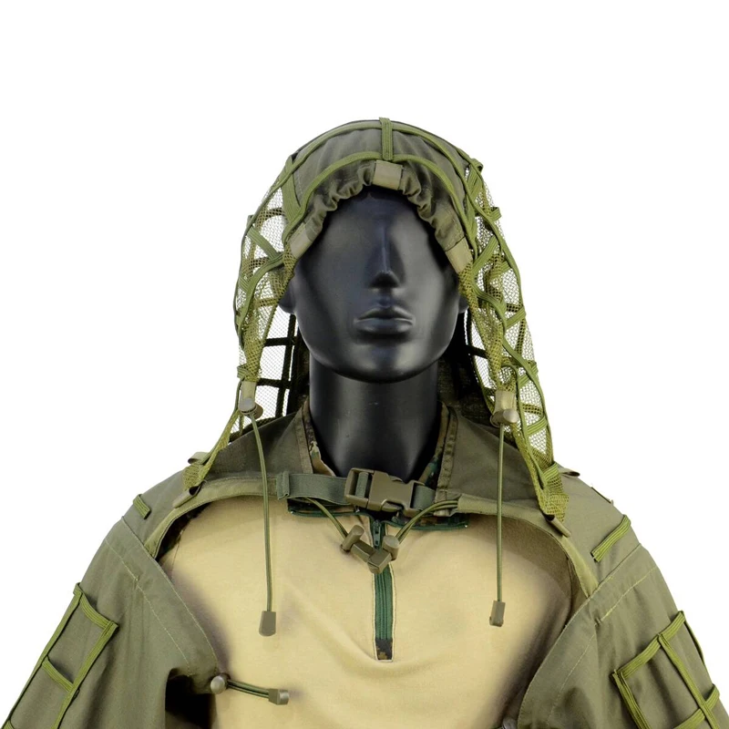 Tactical Ghillie Suit Airsoft Shooting Hood Ghillie Shawl Coat Outdoor Hunting Combat Camouflage Ghillie Suit Jacket Clothes