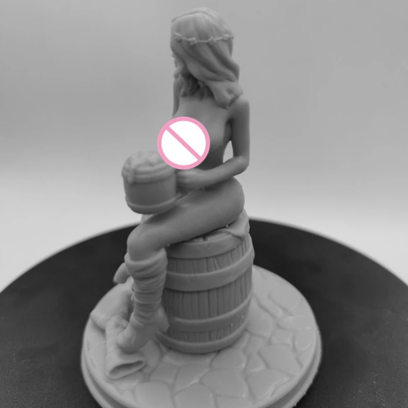 Beer Breast Girl Scence Diy Resin Figure 1/24 Scale 75mm  Assemble Model Kit Unassembled Dioramas Unpainted Mini Figurine Toys