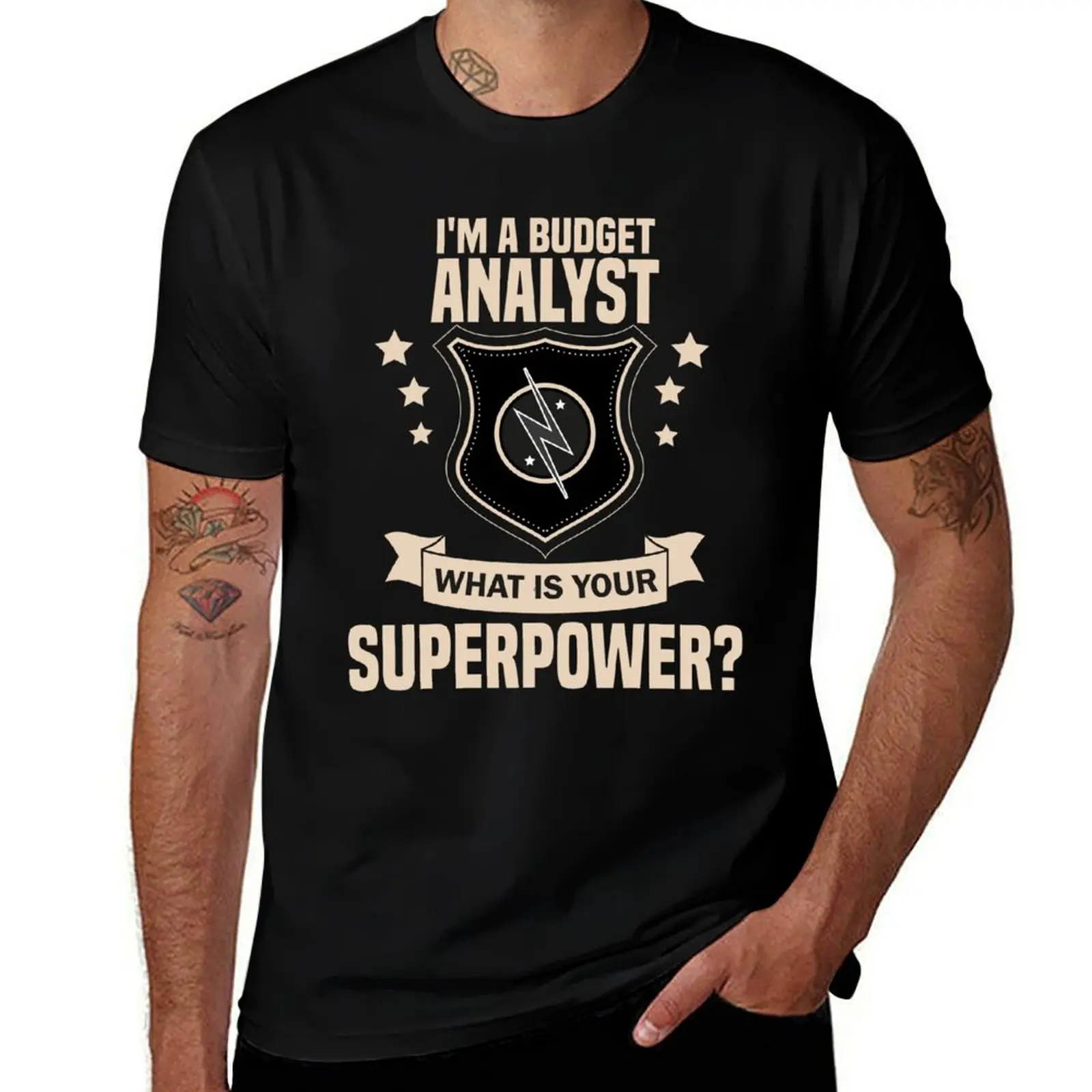 T-shirt amusant pour analyseur budgétaire, T-shirt décontracté simple et tendance