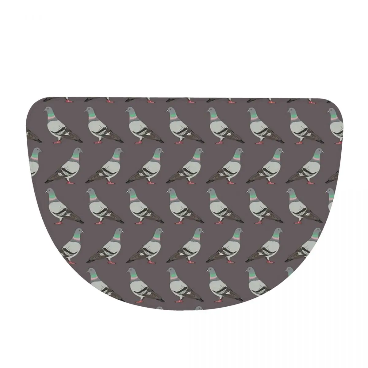 Pigeon Walk 2020 Grey Soft Flannel Half Round Doormat Non Slip Bathroom Mat Absorbent Floor Carpet for Laundry Room Bathroom