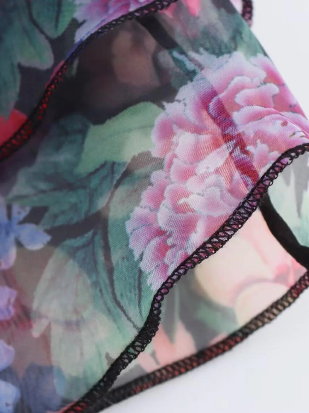 เสื้อผ้าผู้หญิง JNLEAOG Faion แบบพิมพ์ลาย ผ้าออร์แกนซ่าแบบซ้อนชั้น ทรงเปิดไหล่ข้างเดียว สไตล์ฝรั่งเศส ผ้าโพลีเอสเตอร์ กระโปรงทรงบัสิน