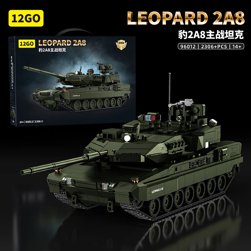 

2303pcs Military German Leopard 2A8 Main Battle Tank Building Blocks Bricks Model Assembling Toys for Children Birthday Gift Set