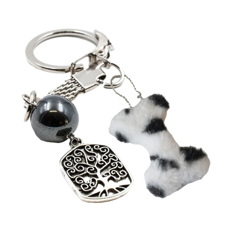 Dalmatians Bone Keychain Pendant Charm Dog Bone Keyrings for Handbag Purse Decor