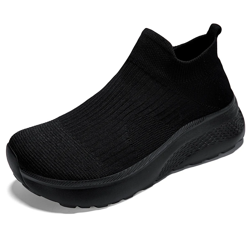 Couple's Wide-Toe Sneakers, Ultra-Light, Elastic, Height-Increasing, Mesh, Breathable, Casual Walking Shoes, Slip-On Socks Shoes for Men and Women