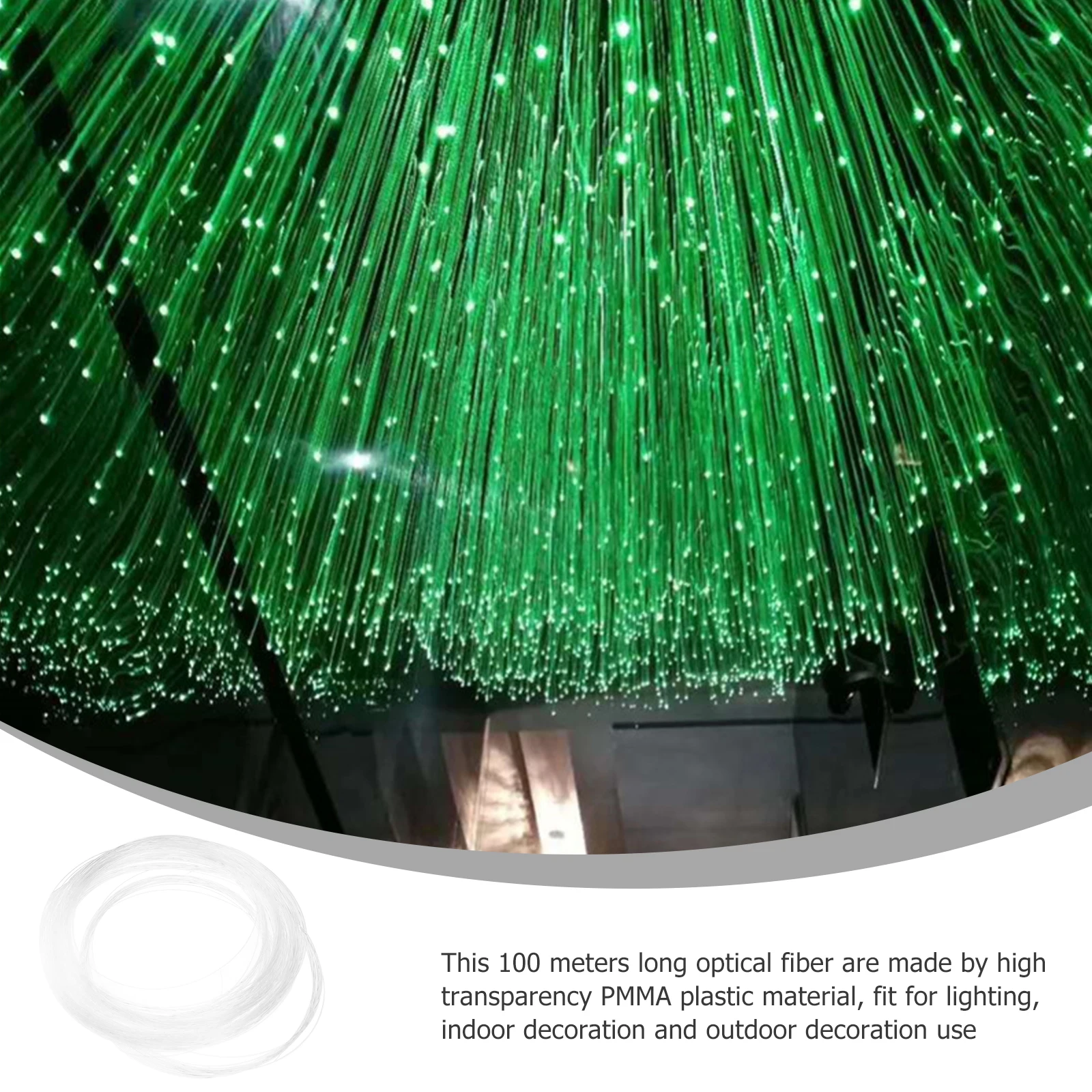 

100M Optical Fiber High Transparency PMMA Decorative Lights for Home Pool Sauna Non Conductive Water Resistant